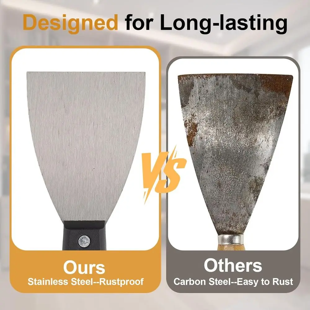 7 PCS Drywall Tools,Putty Knife,Paint Scraper Tool with Storage Bag,Stainless Steel Putty Knife Set,Drywall Scraper Spackle Tapi