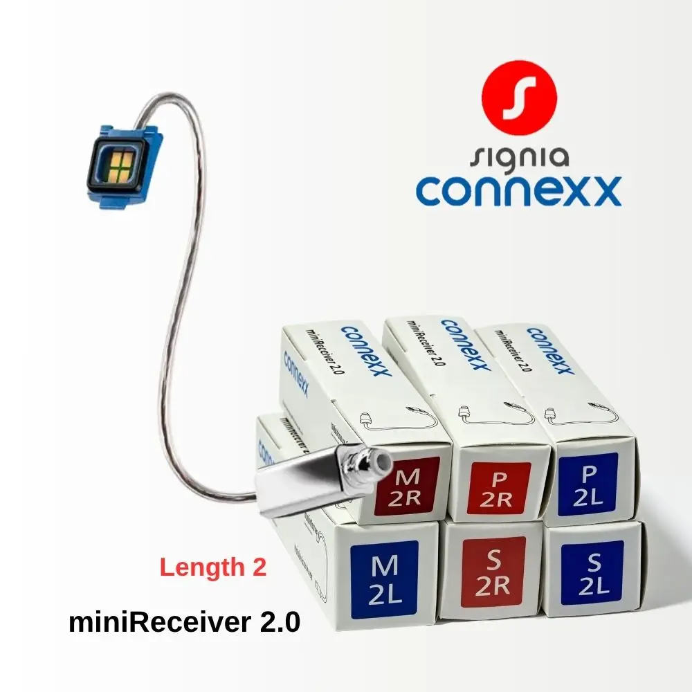 Connexx Length 2 Standard Power Mini Receiver 2.0, RIC Hearing Aid Replacement Accessories for Signia Rexton