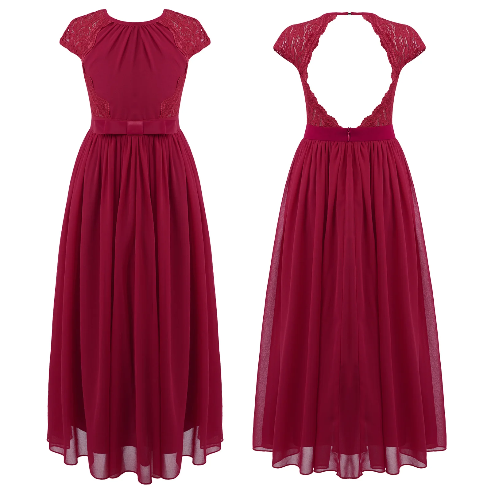 

Flower Girls Wedding Bridesmaid Dress First Communion Birthday Floral Lace Gowns Dress Elegant Girl Evening Party Princess Dress