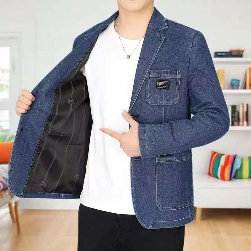 New high-end men's suits from Europe and America, fashionable and versatile, trendy, light luxury, middle-aged, spring and autum