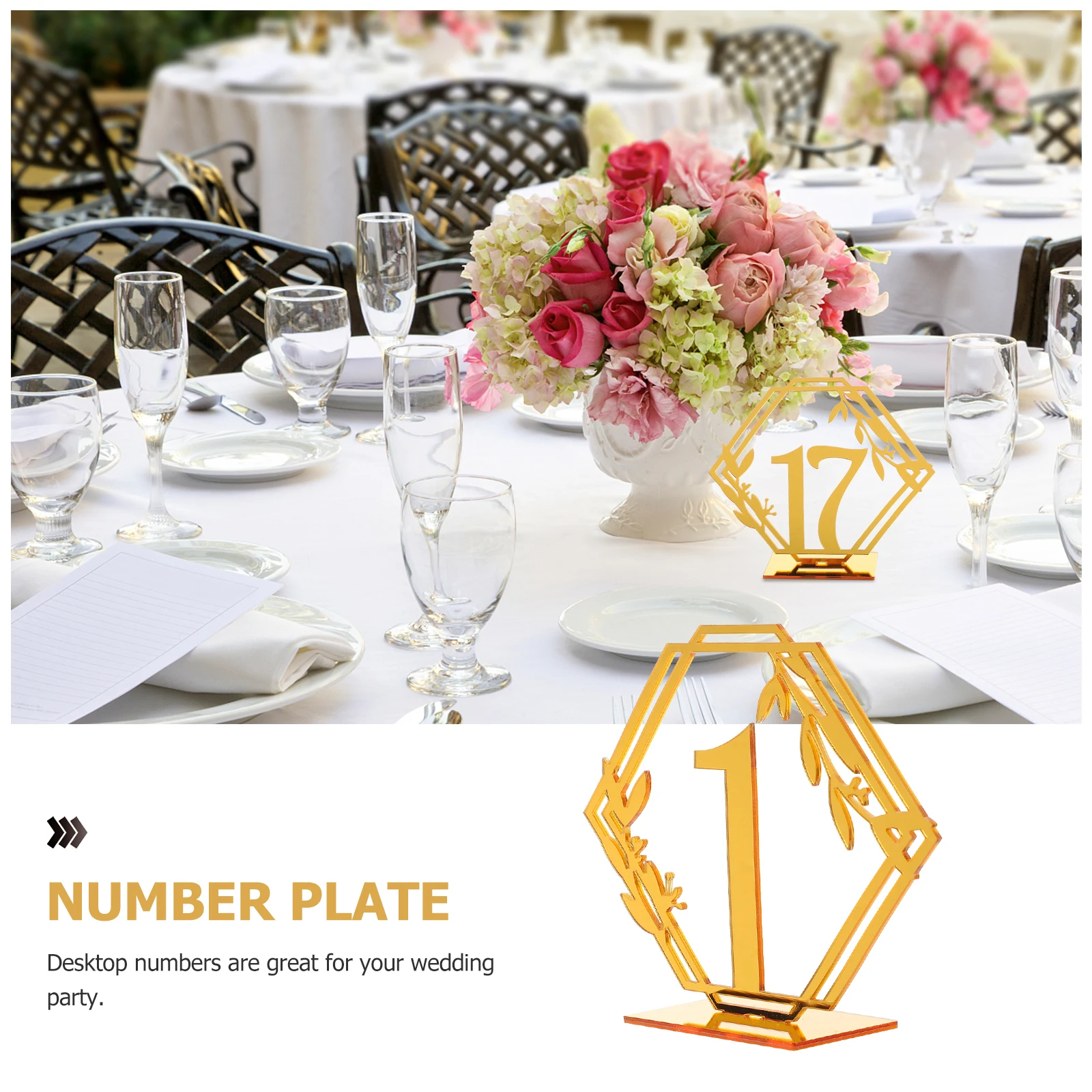 

20 Pcs Table Number Plate Signs Wedding Reserved Seating Decor for Reception Reusable Numbers