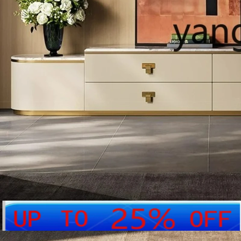 

LMM light luxury TV cabinet living room modern Italian high-end marble coffee table floor cabinet