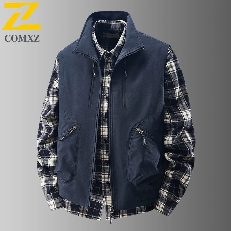 سترة صيد متعددة الوظائف للرجال، ملابس عمل تكتيكية بدون أكمام مع العديد من نظام الجيب لملابس الشارع الرياضية الخارجية #6