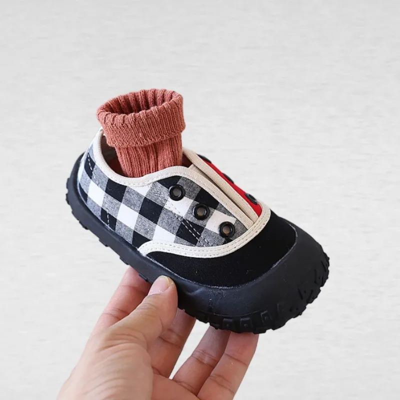 Kindergarten Canvas Shoes Spring Autumn New Cute Boys With Contrasting Colors Soft Soles Suitable Girls Wear Casual Shoes23-28