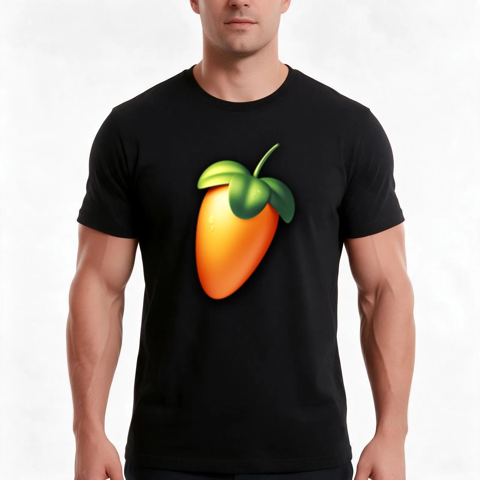 FL Studio Logo T-Shirt, Summer Casual Cotton Tee, Oversized Streetwear Tops, Vintage Graphic Print, Loose Fit Short Sleeve