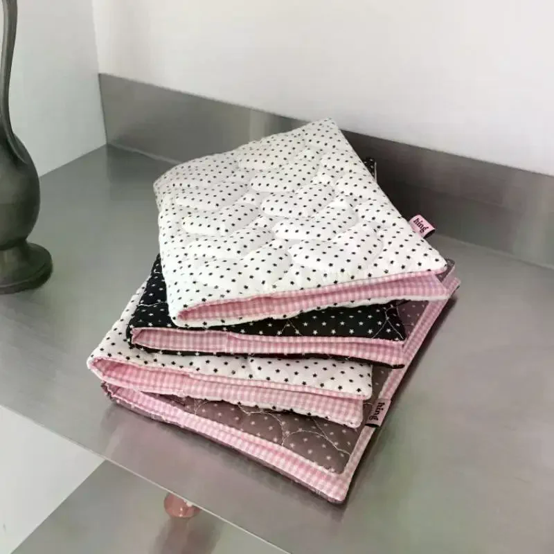 Polka Dot A5 Book Cover Quilted Cotton Cute Notebook Sleeve Polyester Protector Stationery Gift