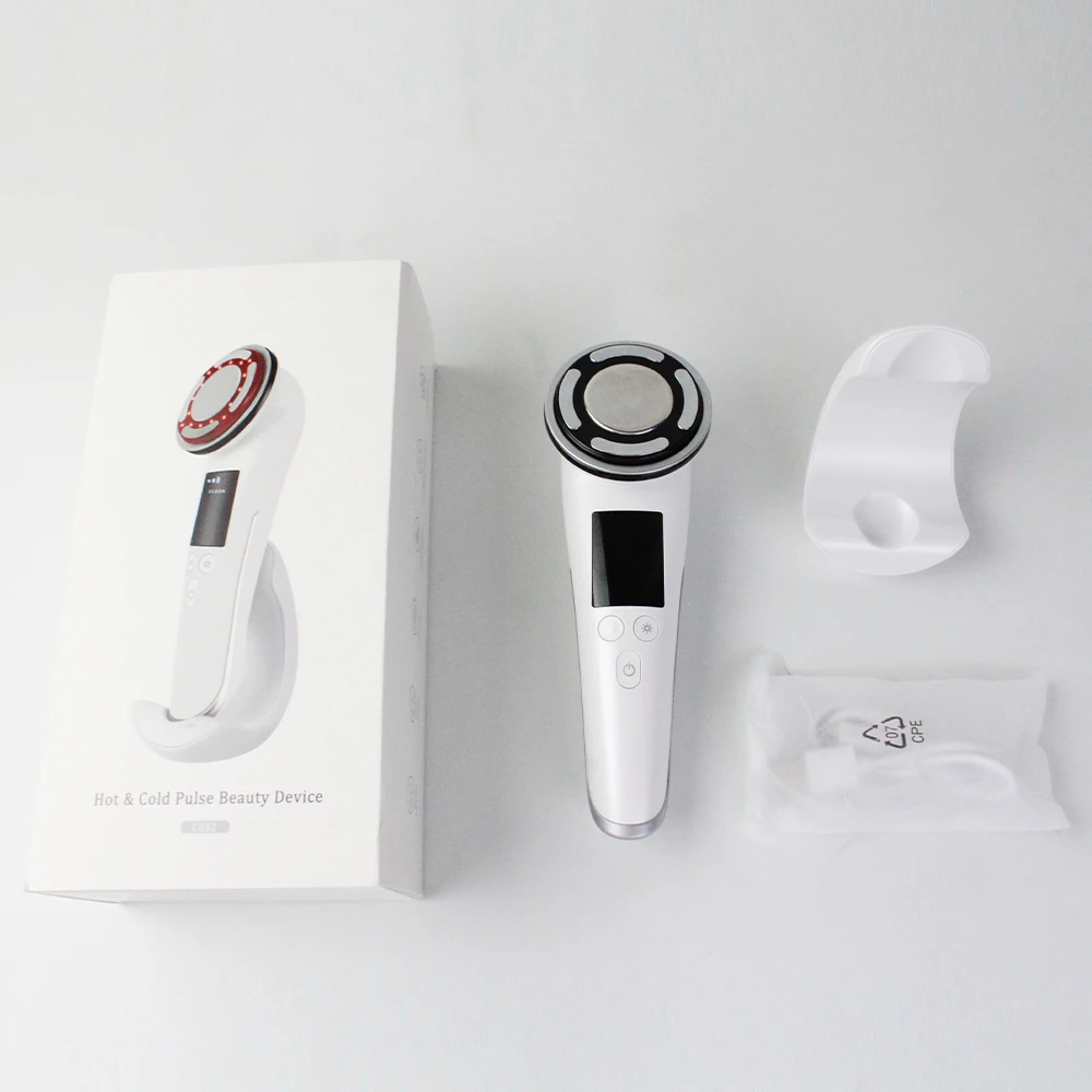 LED EMS High Frequency Hot And Cold Dual Use Lifting Face Massager Beauty Equipment For Home Use Skin Care Facial Machine
