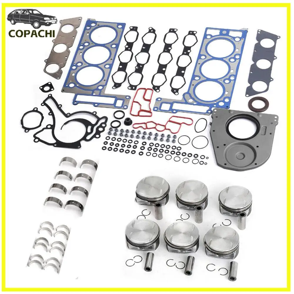 M272 3.5L Engine Gasket Overhaul Rebuilding Kit Pistons For Mercedes-Benz CLS350 C350 E350 GL450 V6 M272 W203 W204 W211 W212