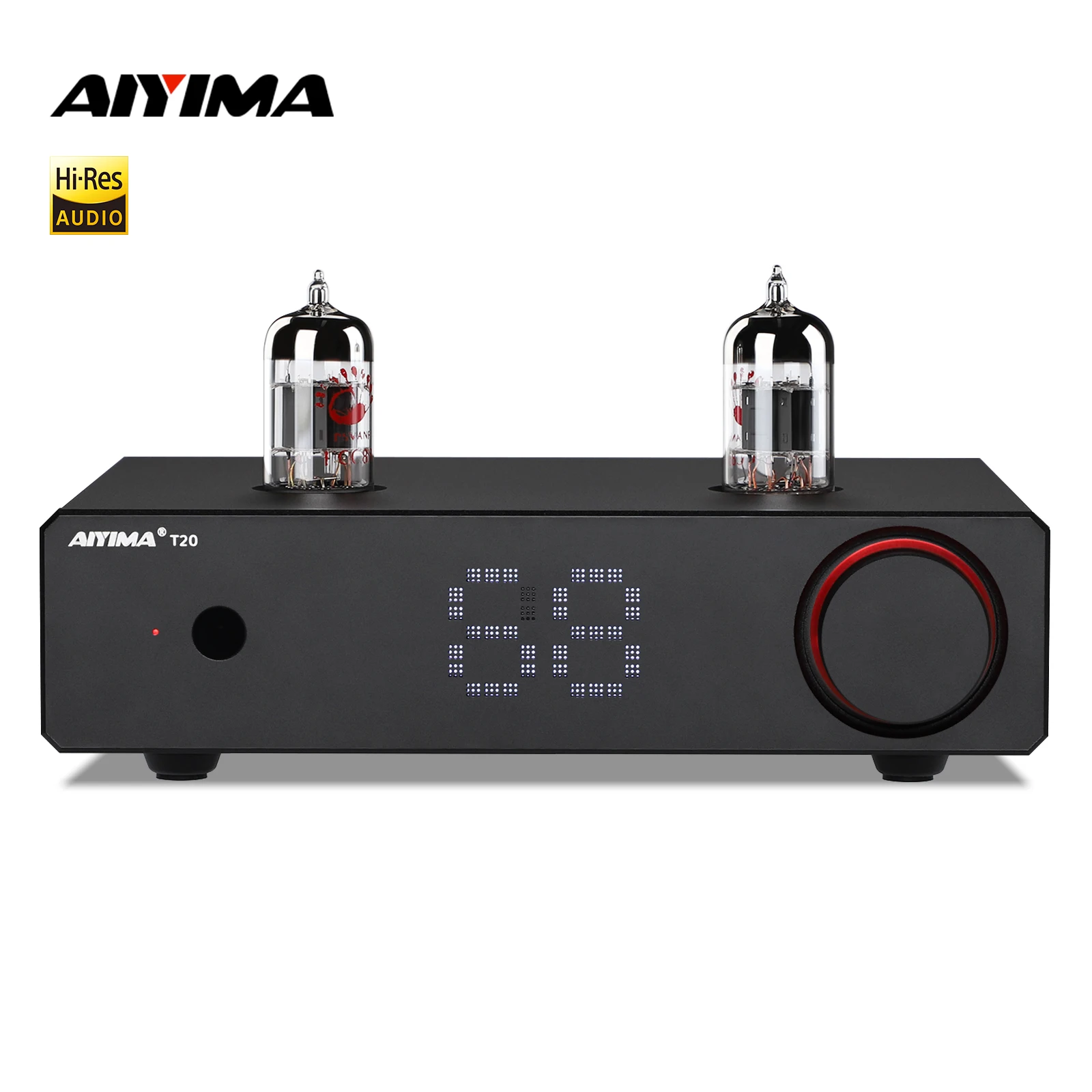 AIYIMA Audio T20 Röhren-Vorverstärker Vollsymmetrischer XLR/RCA-Ausgang Stereo-Vorverstärker mit DAC-Verstärker 12V Trigger für HiFi-Heimverstärker