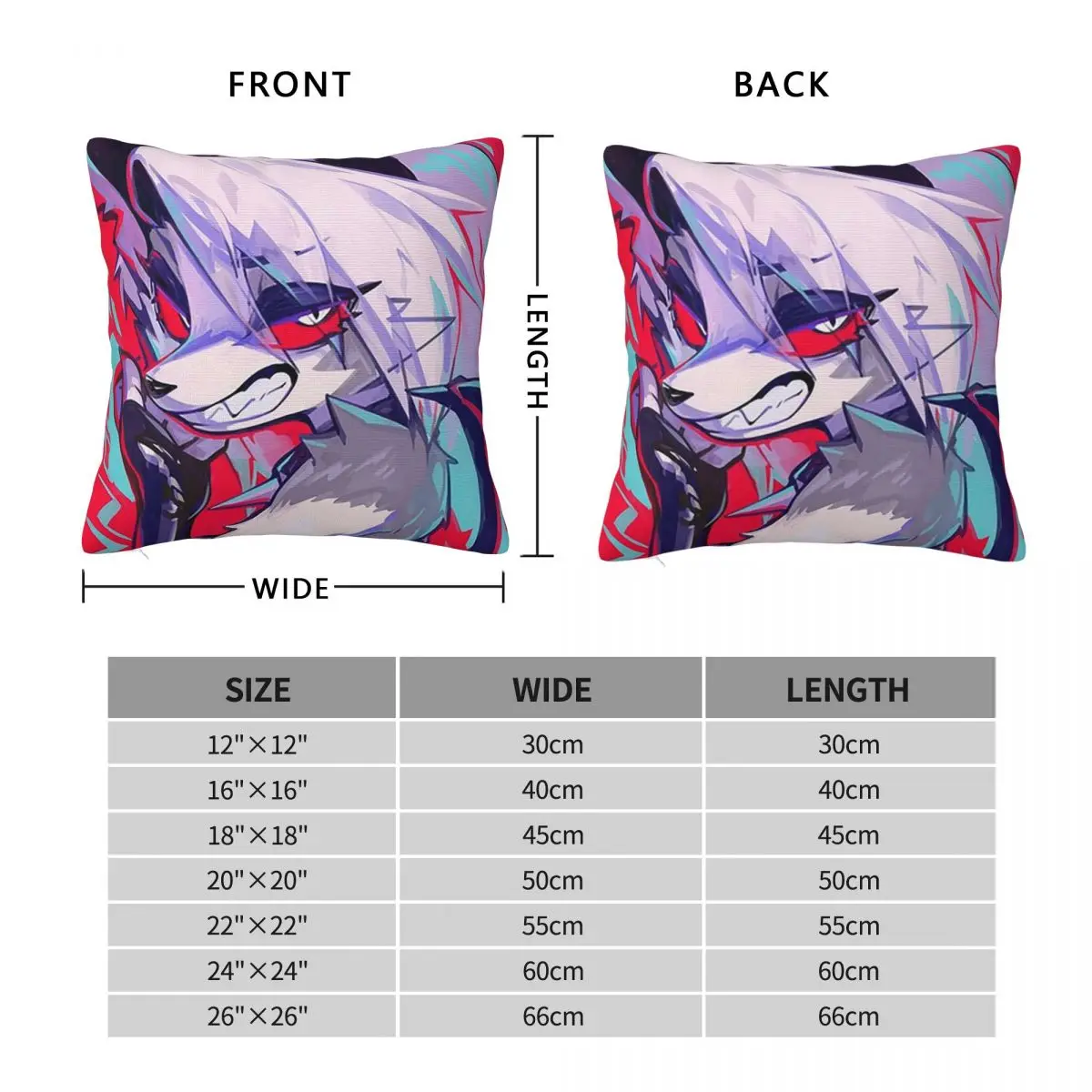 Loona Square Pillowcase Pillow Cover Polyester Cushion Zip Decorative Comfort Throw Pillow for Home Car