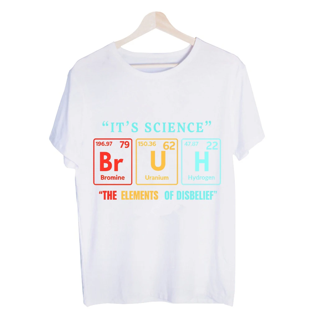 Men's Science Elements Letter Print Graphic Tee, Short Sleeve Crew Neck T-Shirt for Casual Daily Wear
