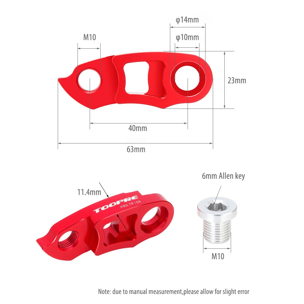 TOOPRE Bike Rear Derailleur Frame Link Hanger Extender MTB Road Bicycle Tail Hook Converter Extension Adapter 34-52T Cassette