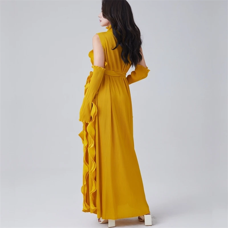 Irregular hem pleated dress Pinterest pin contemporary casual style