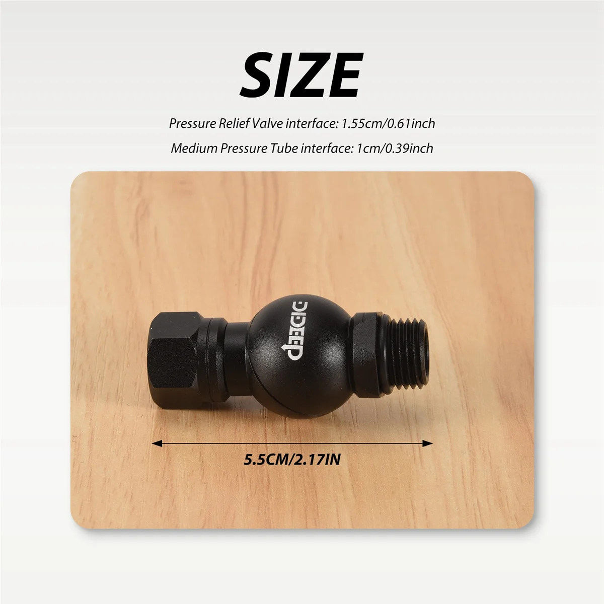 DIDEEP Global Universal 360 Grad drehbarer Schlauchadapter für 2. Stufe, Tauchregler-Anschluss, Tauchzubehör, satt