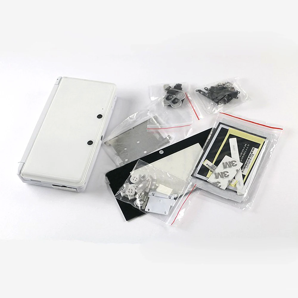 เคสหุ้ม6สีพร้อมปุ่มสติกเกอร์ติดหน้าจอเลนส์สำหรับคอนโซลเกม3DS เก่า nintend