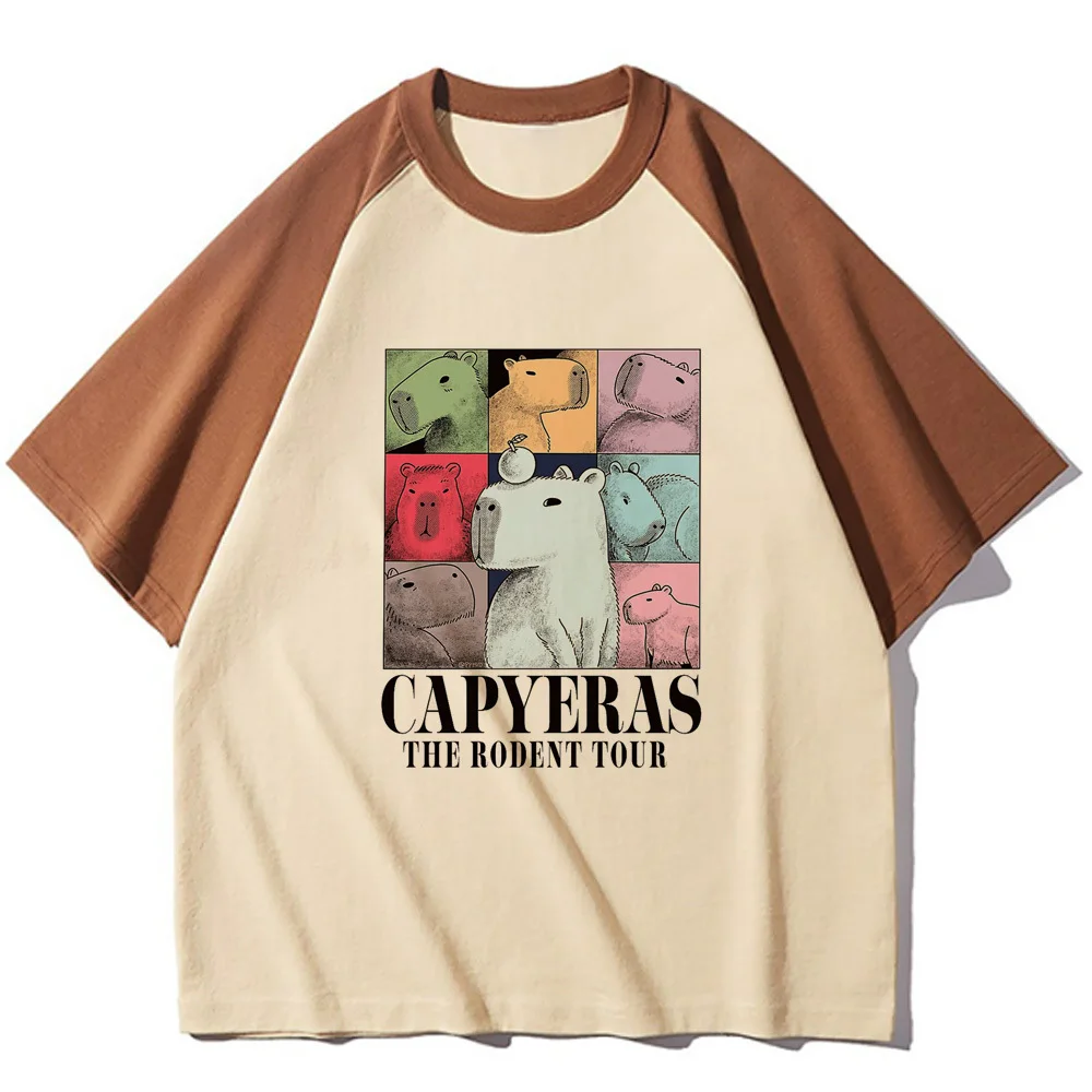 Capibara t-shirts women blend breathable patterned t shirt female graphic funny y2k clothing