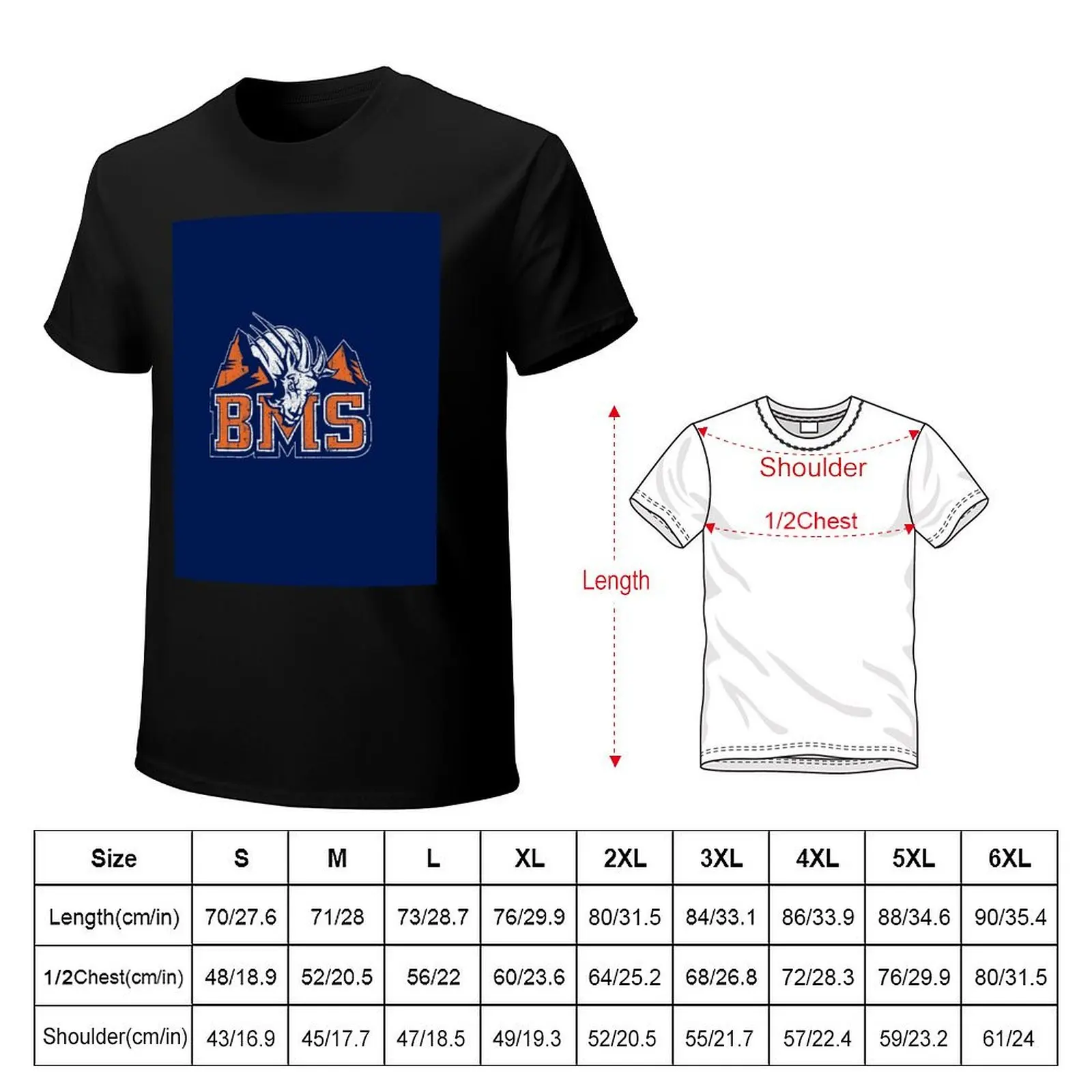 BMS - Blue Mountain State T-Shirt เสื้อเชิ้ตทรงหลวมแฟนกีฬาติดตั้งเสื้อยืดสําหรับผู้ชาย