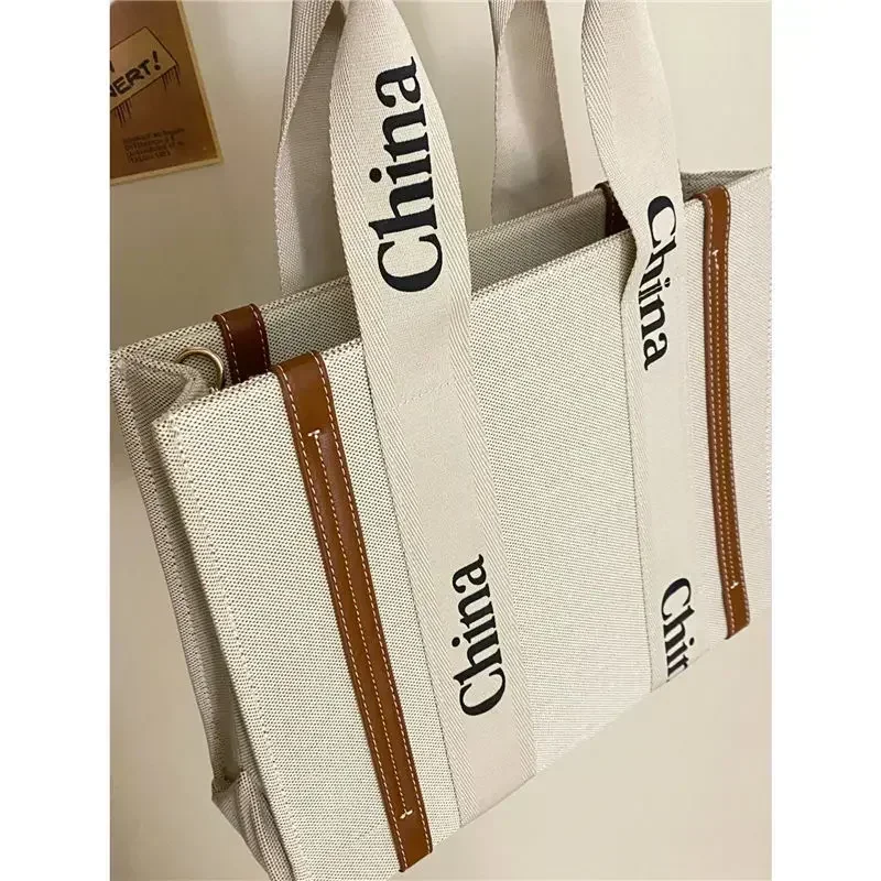 Have Logo y2k Luxury Bag women\'s handbags trend 2024 designer Canvas Leather Letters Shopping Bag Classic Woody Large Tote bags