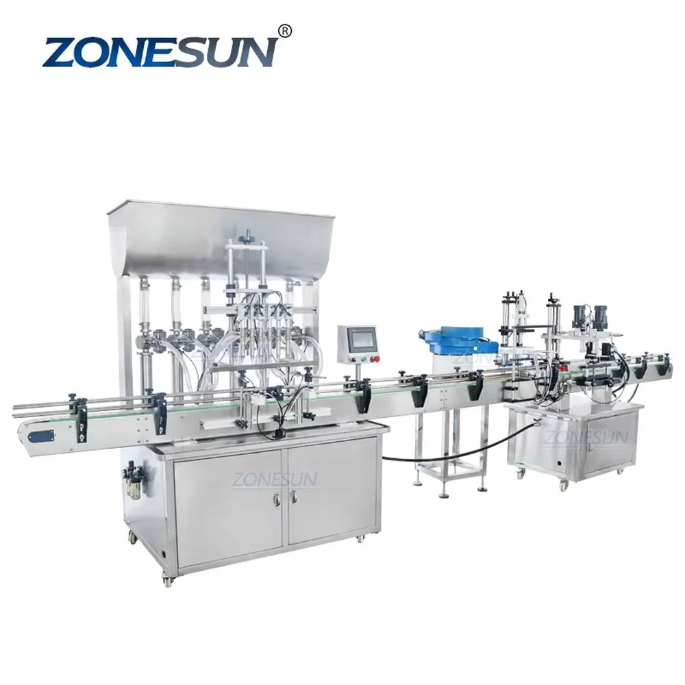 Automatic Peanut Bottle Filling Capping Machine for Glass Bottle Cream Assembly Line Vibrator ZONESUN ZS-FAL180AP