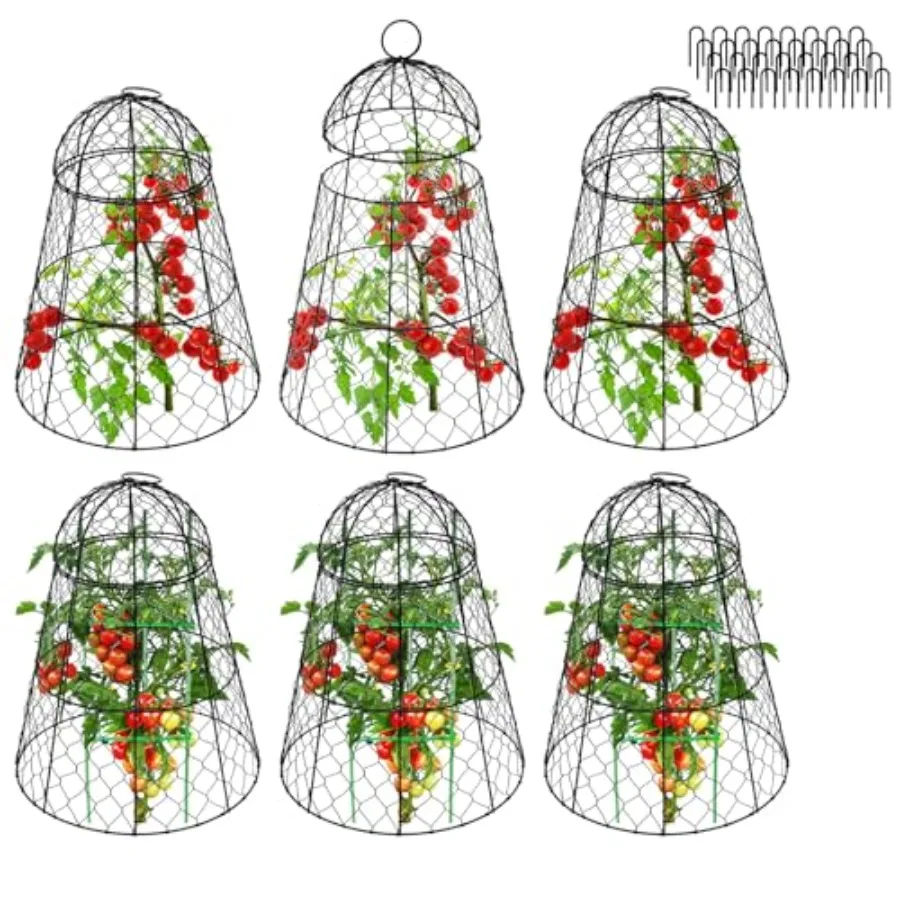 

Garden cloches for outdoor vegetable and flower protectiongalvanized chicken wire silver-gray rust-resistant 17.7 H x 0.8 D ani