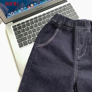 Kids Unisex Straight-Leg Jeans 4 2-10Yrs Spring Autumn Childrens Boys Jeans Toddler Girls Solid Color Casual Denim Pants Elastic Waist Kids Boys Straight Pants 4