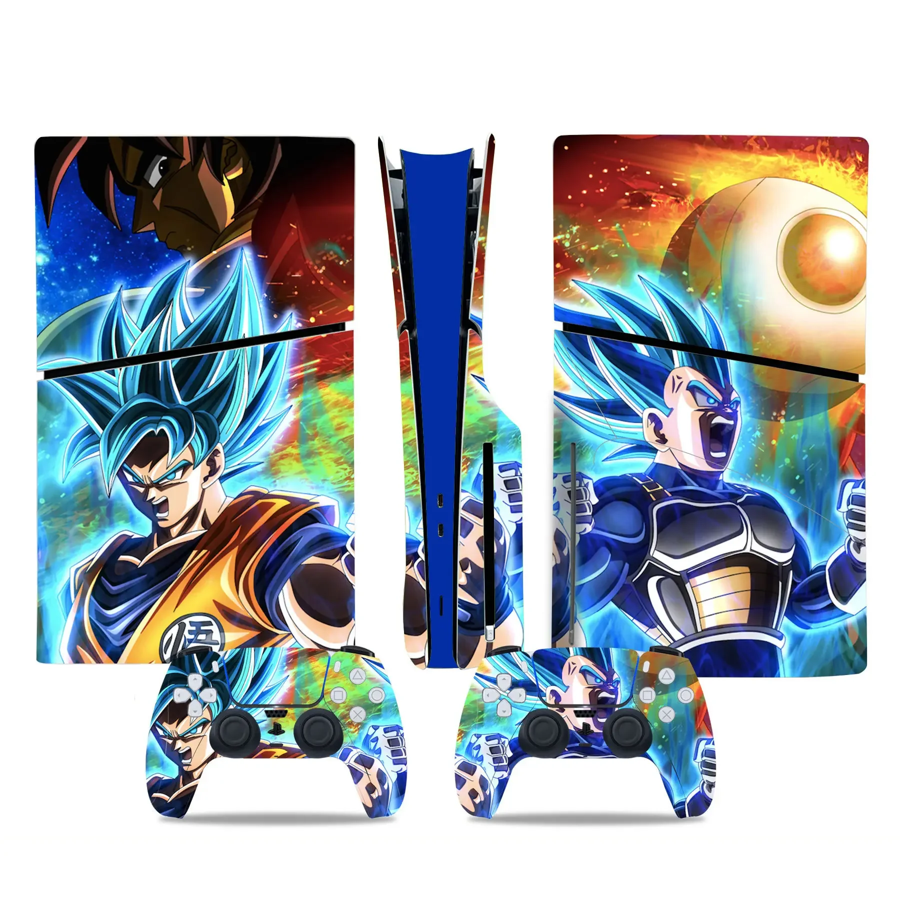 Dragon Ball Z Sticker PS5 Slim Optical Drive Version  Anime Goku Stickers Cartoon Game Pad Decorations Sticker Christmas Gifts