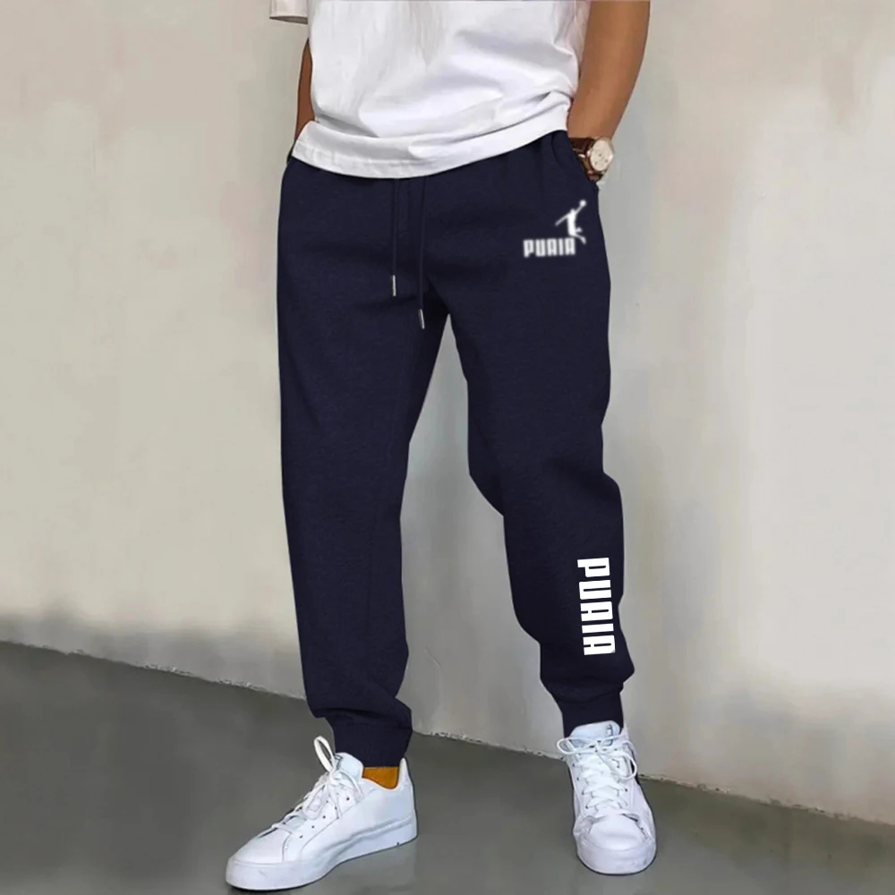 Exercise suits men. Outdoor sports casual 2026 sports pants, with elastic waistband design, loose and comfortable straight-cut p