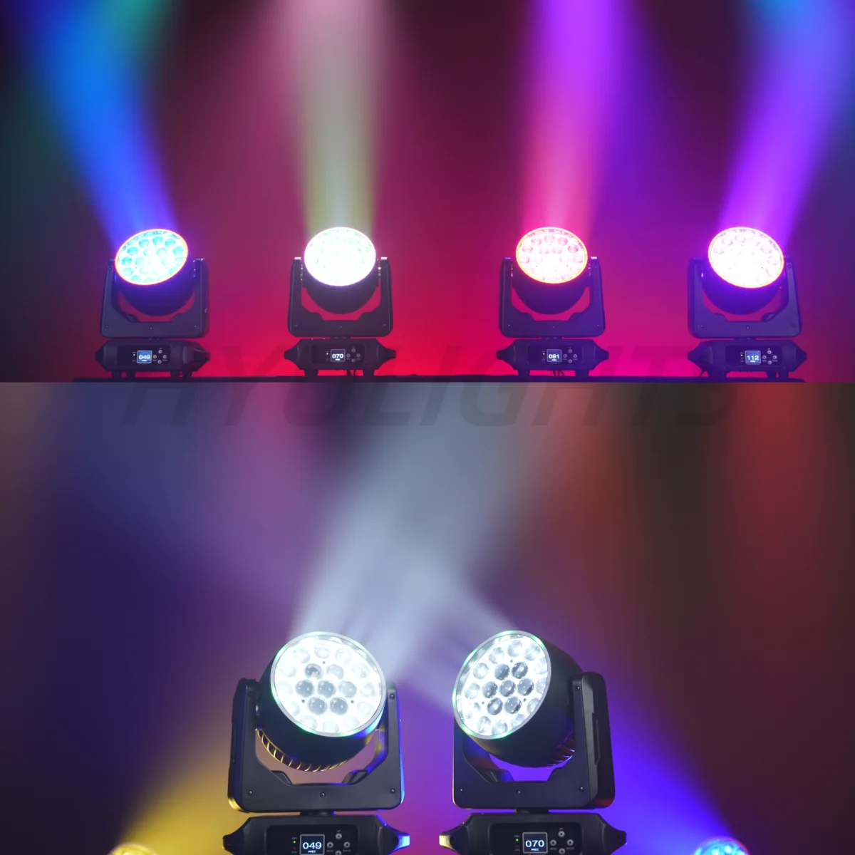 LED 19x15W RGBW haz de luz de lavado/Zoom profesional DJ/Bar LED luces de escenario máquina DMX512 efecto Halo control de círculo cabeza móvil