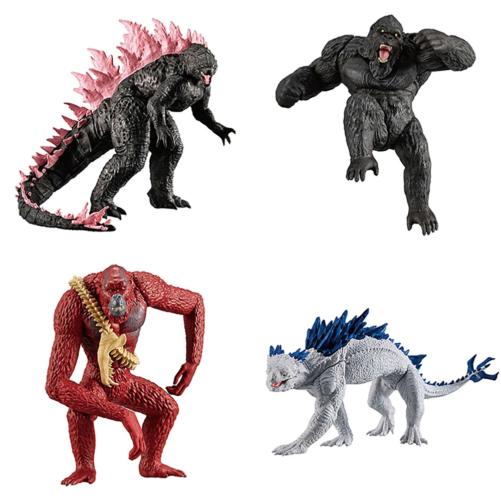 4pcs/set Genuine Bandai Godzilla x Kong HG : The New Empire Gashapon Skar King Shimo Action Figure Model Toys Gift for Birthday