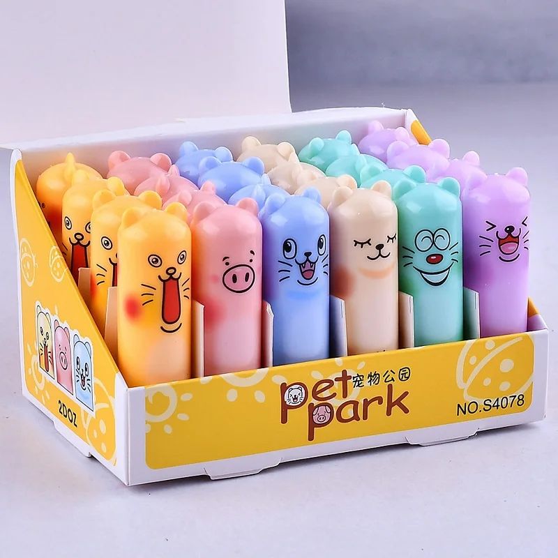 24Pcs Cute Bear Lip Balm Clear Fruit Flavored Moisturizing Lipstick Lip Balm Kids Lips Care Party Birthday Gifts