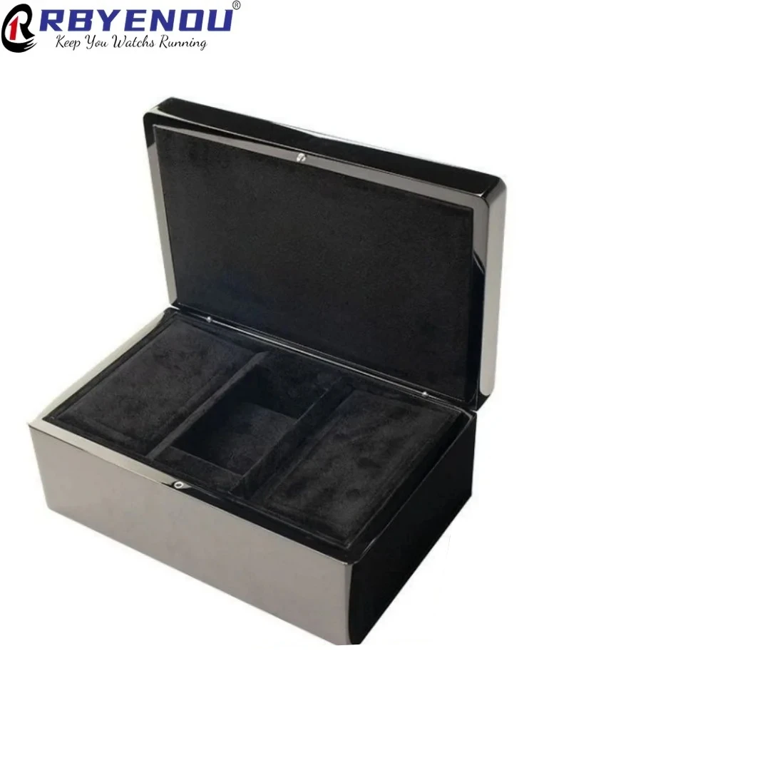 OEM Custom Logo Premium Luxury Wooden Watch Case Piano Lacquer Bracelet Box With Velvet-Lined Business Jewelry Storage Box OEM