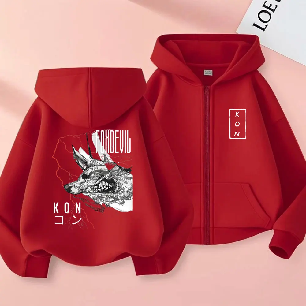 أنيمي بالمنشار رجل هاياكاوا آكي استدعاء الثعلب الشيطان كون الجرافيك قلنسوة بسحاب الرجال النساء مانغا موضة الشارع المتضخم زمم معطف