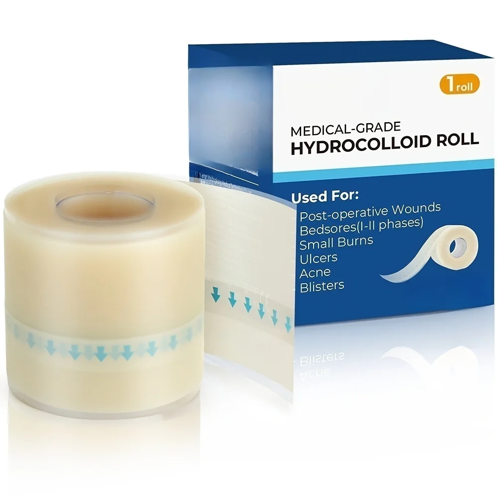 Self-Adhesive Hydrocolloid Dressing Roll, 2" x 3.31" Extra Large Size, Cuttable Wound Care Protection Patch