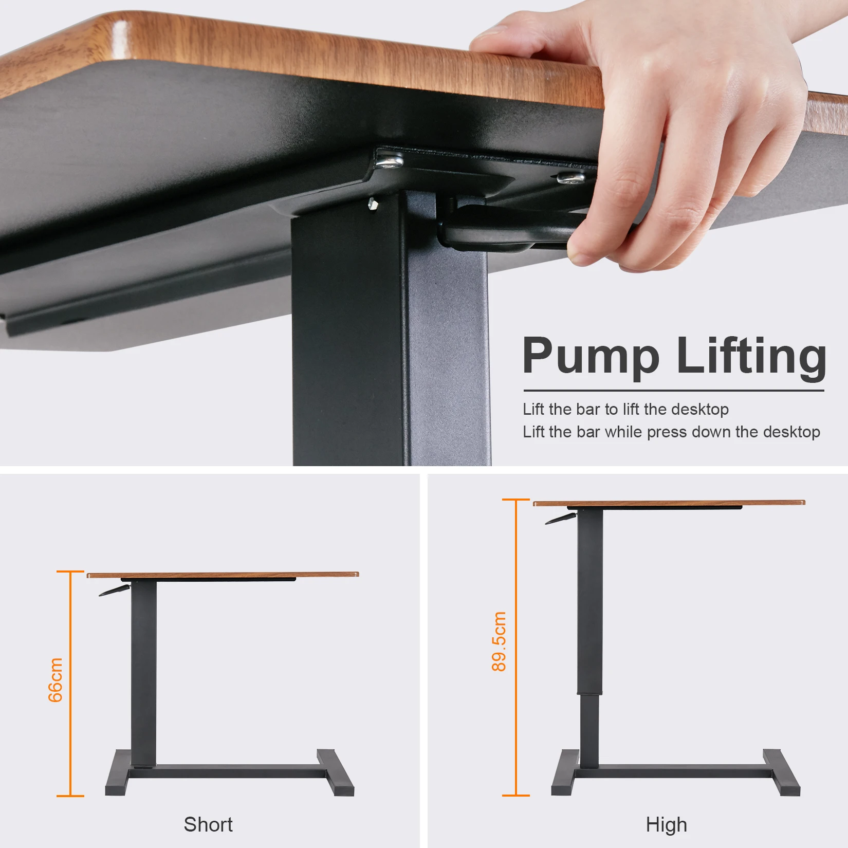 Overbed Bedside Table with Wheels, Adjustable Medical Tilt Top Hospital Bed Table Over The Bed, Rolling Laptop Desk image 5