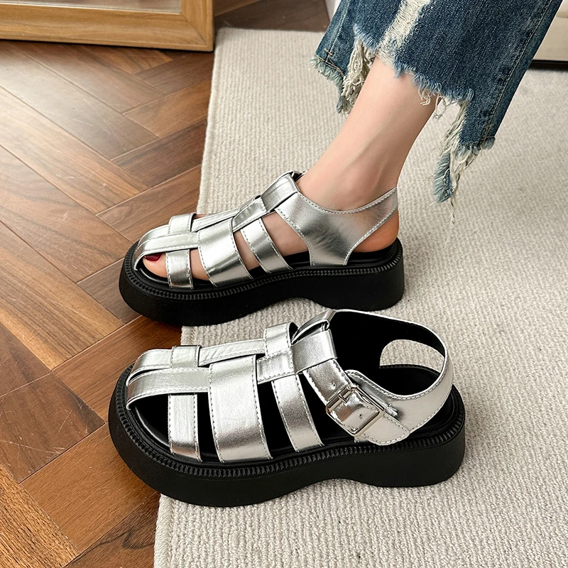 Sandals Shoes for Women Wedges Platform Gladiator Elegant Medium Heel Designer Comfortable Casual Retro Sneakers on Offer 2024