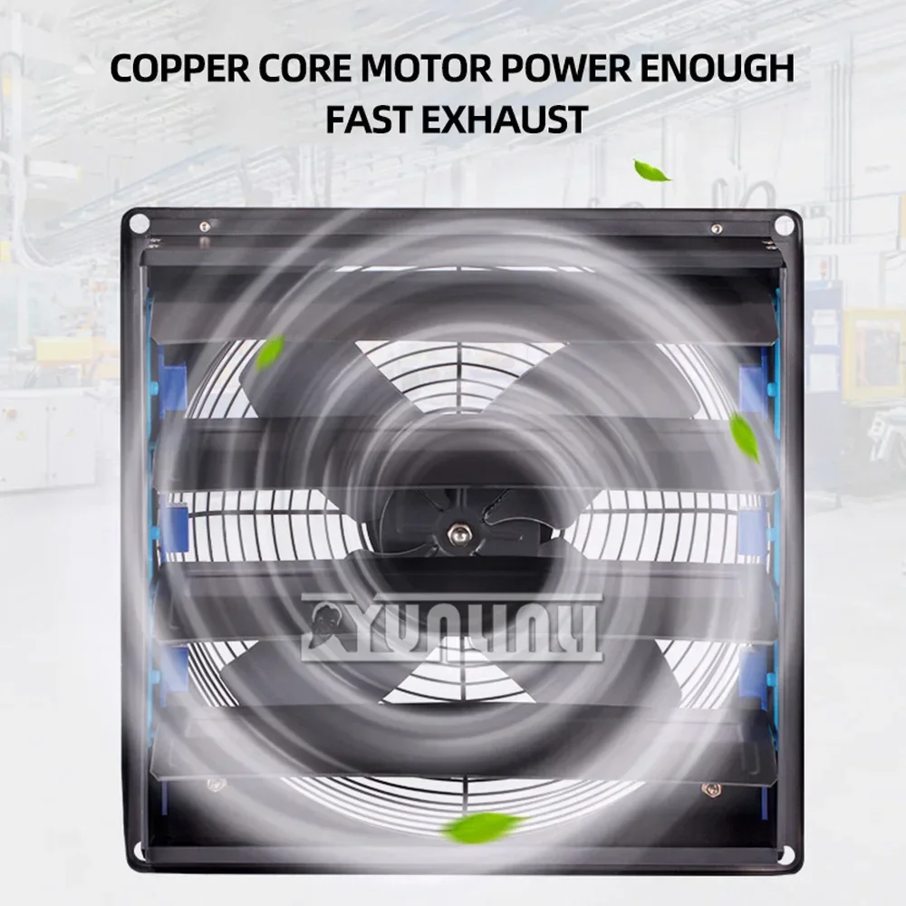 16 Inch Huishoudelijke Rookafzuigkap Sterke Uitlaat Ventilator Sluiter Uitlaat Ventilator, High-Speed Ventilator