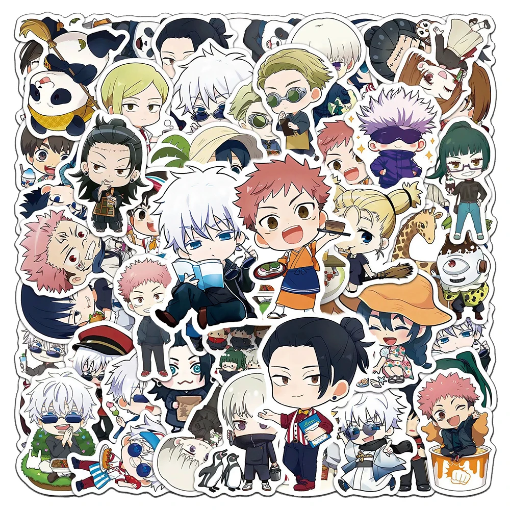 

10/30/50pcs Kawaii Anime Jujutsu Kaisen Stickers Cute Q Version Graffiti Decals Laptop Suitcase Phone Cartoon Character Sticker
