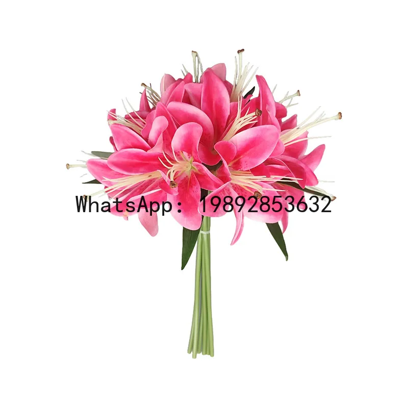 

Xl artificial flower set 6-head lily of the valley wedding hotel decoration fake flowers