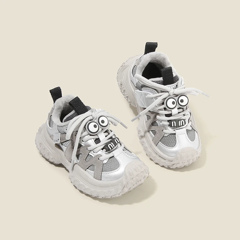 

Small children's sneakers fall and winter new soft bottom casual shoes boys pops shoes girls padded warmth