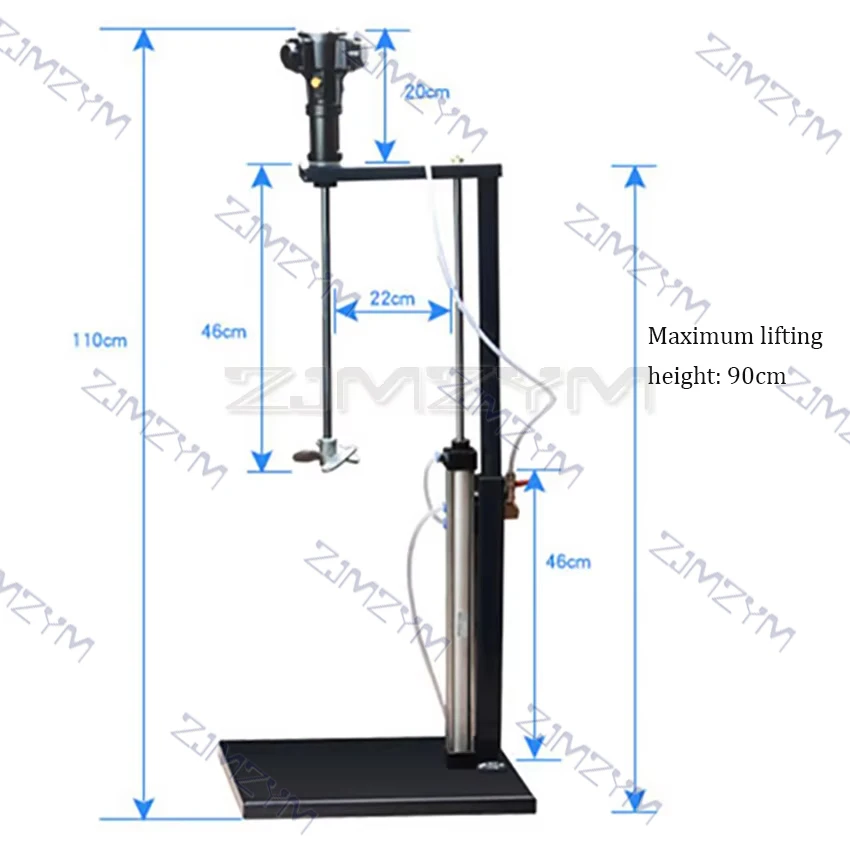 Miscelatore pneumatico per vernice da 20 litri Agitatore automatico dell'aria con sollevamento automatico Frullatore Agitatore Miscelatore per colla per inchiostro 5 galloni