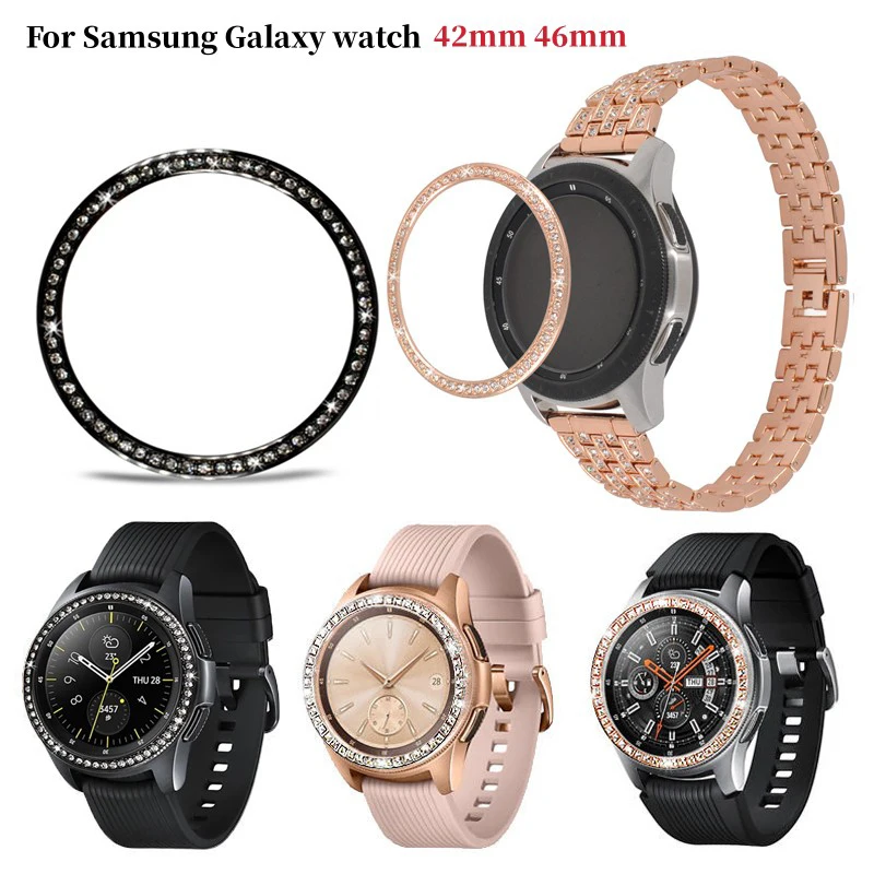 

Bling Bezel For Samsung Galaxy Watch 46mm 42mm gear s3 cover Diamond Metal Ring Adhesive Cover Anti watch Accessories s 3 46 mm