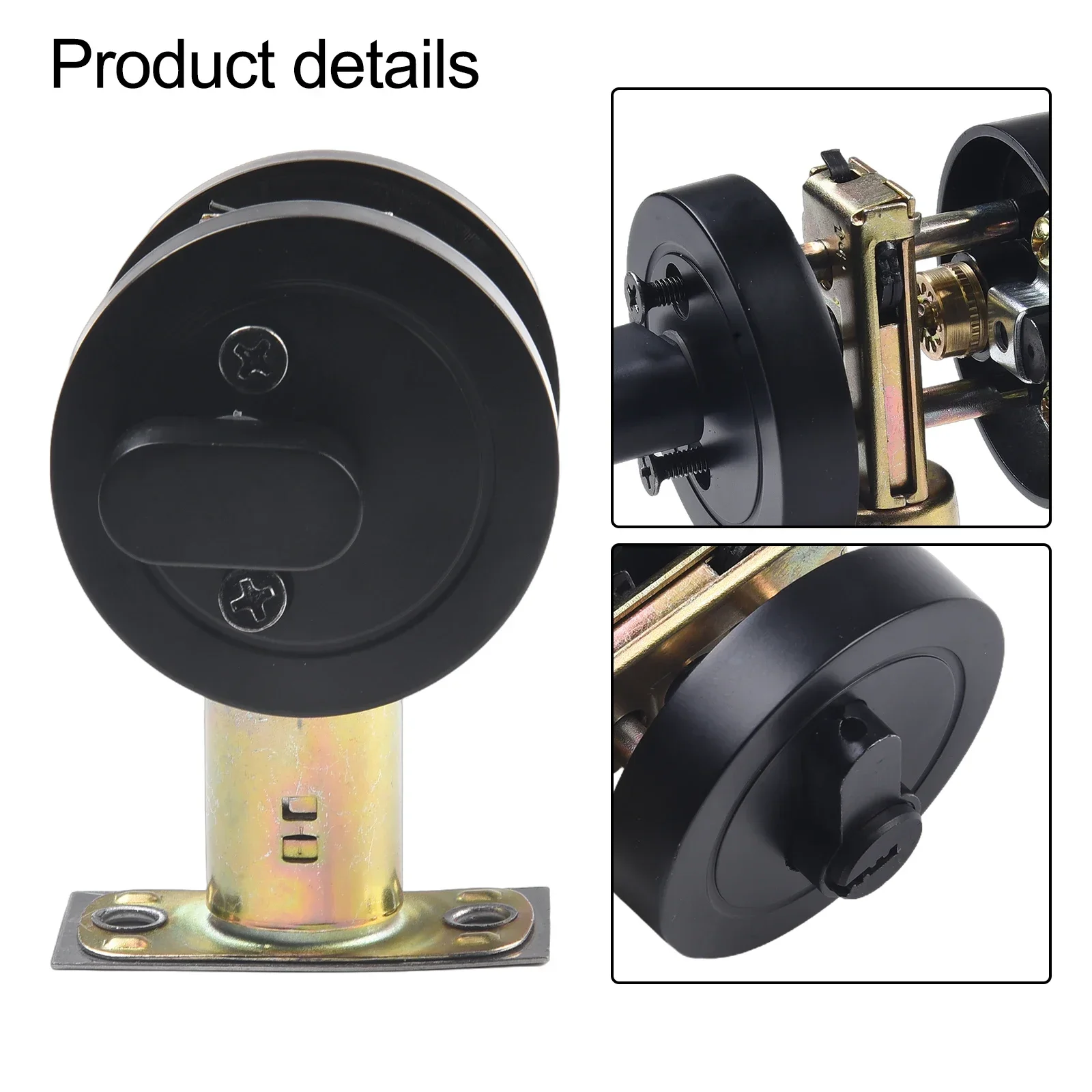 

Brushed Nickel Handles Exterior Doors Cylinder Front Exterior Doors Single Cylinder Sturdy Zinc Alloy Black Door Lock Black