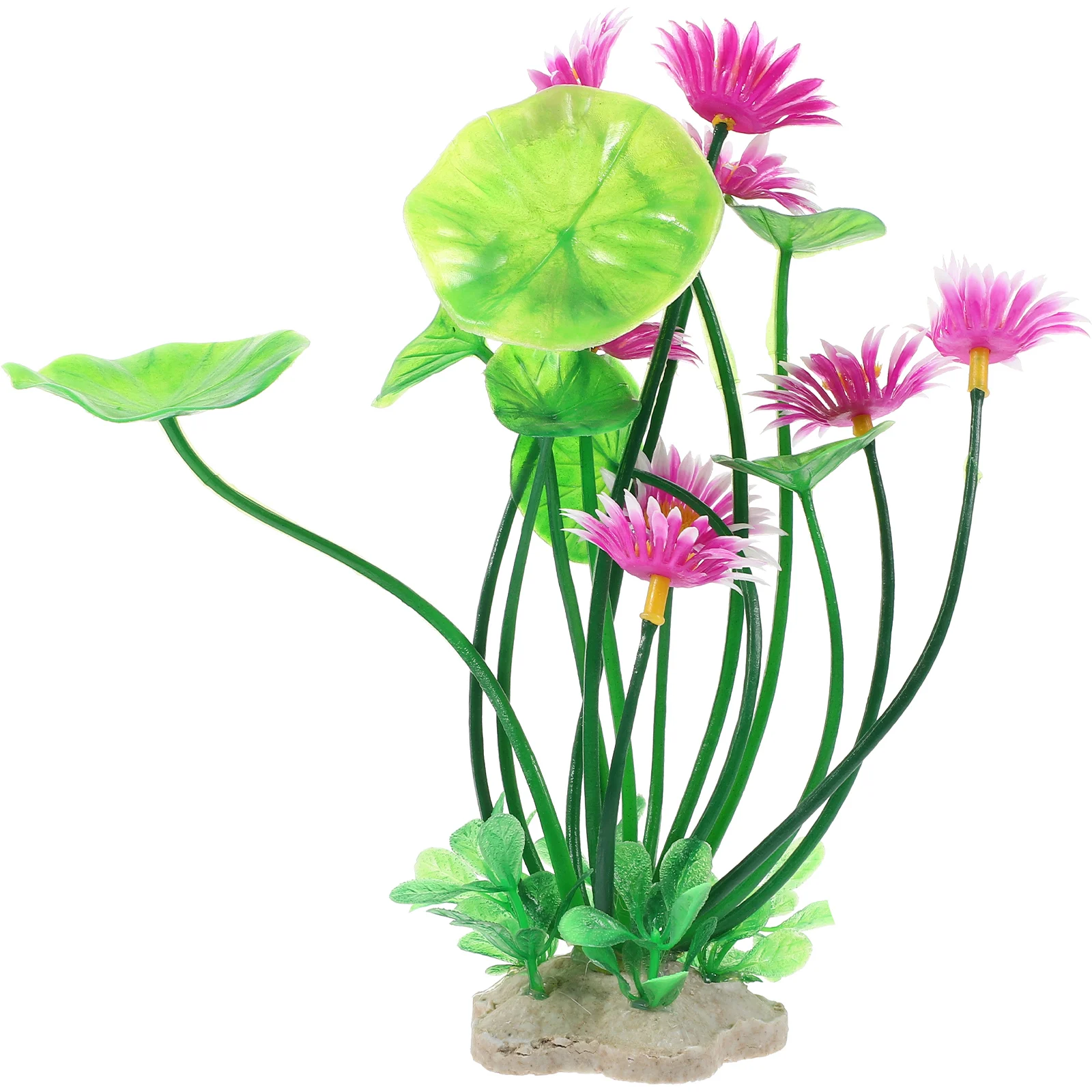 

Realistic Decoration Artificial Decor Flowers Desktop Plant Compact Fish Tank Decorations Fake Lotus Ornament Aquarium Lotus