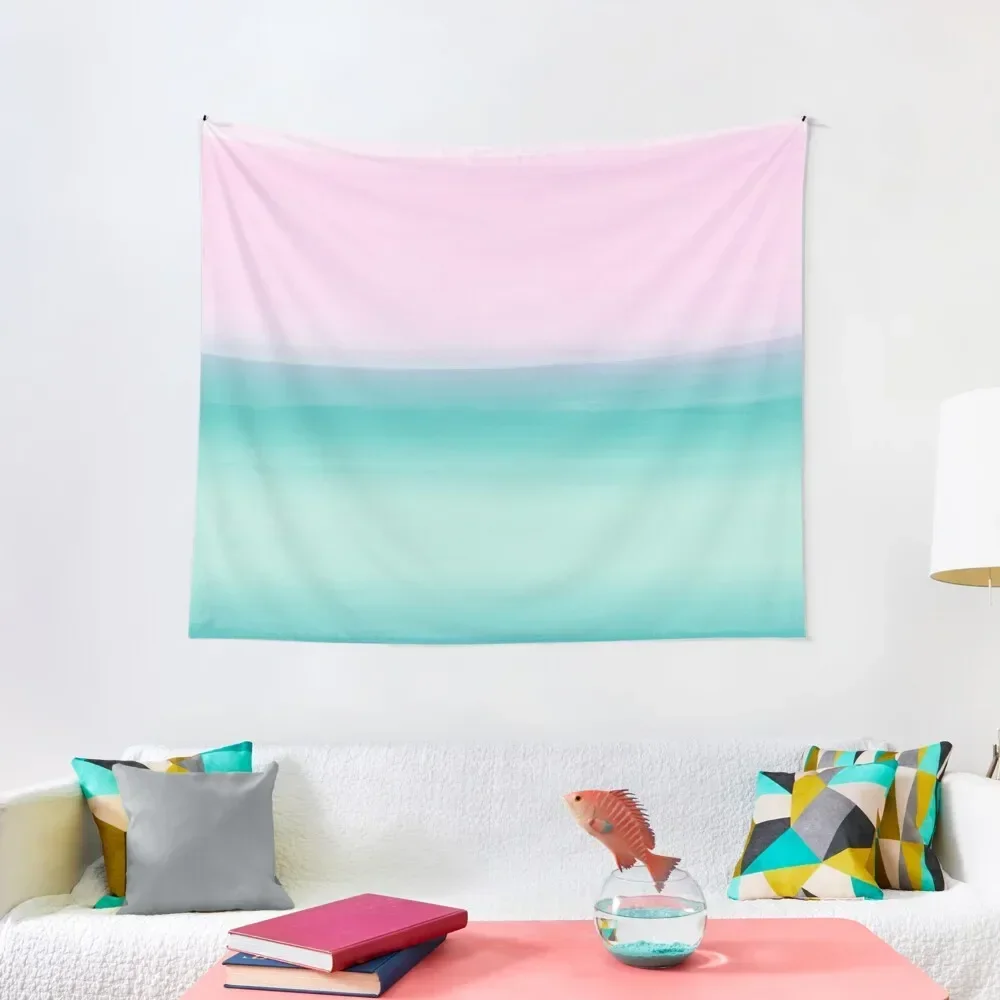 

Touching Seafoam Teal Pink Watercolor Abstract #1 #painting #decor #art Tapestry Funny Wall Decor Tapestry