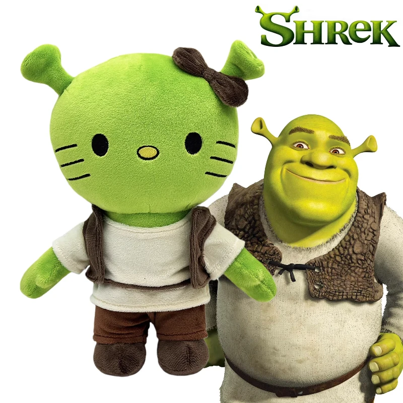 

Hello Kitty As Shrek Plush Doll Soft Cotton Stuffed Anime Cartoon Figure Collectible Toy Perfect Gift For Kids Movie Fans