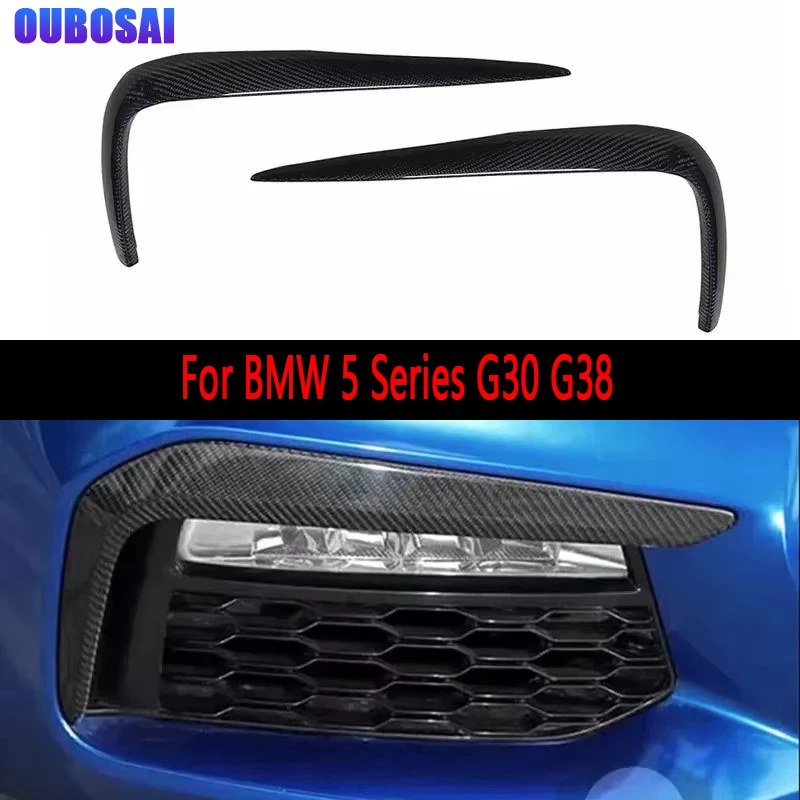 

Для BMW 5 серии G30 G38 передний бампер из углеродного волокна автомобиля, ветровой нож, сплиттер, спойлер, Canard, воздушный нож, объемная отделка