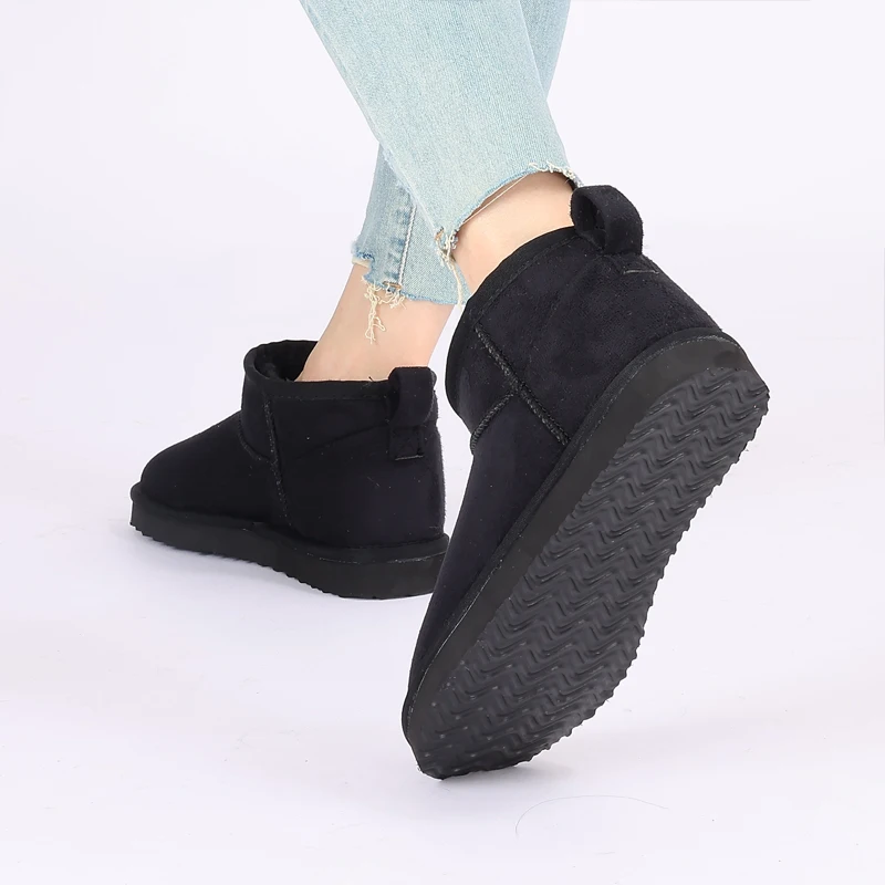 Eyriphy サイズ: 36-42 新しい女性用スノーブーツ冬ローカット薄底サーマルシューズギフトブーツ女性用ソリッドカラーコットンシューズ