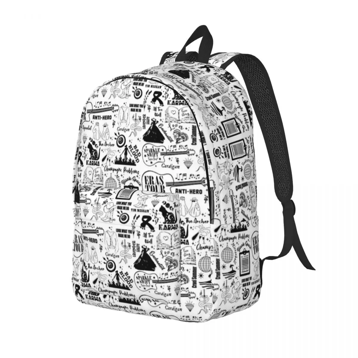 Taylor-Swift-Eras Tour - Pattern Doodle Backpack for Men Women Fashion High School Hiking Travel Daypack College Shoulder Bag