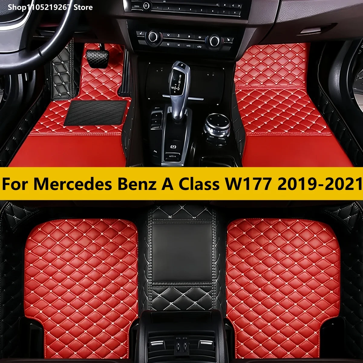 

5 Seat Car Floor Mats Fit For Mercedes Benz A Class W177 2019 2020 2021 Auto Leather Full Set Carpet Pads Vehicle Foot Matts Rug