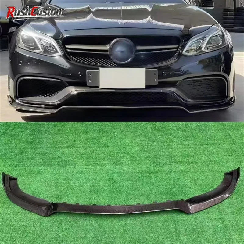 

For Mercedes Benz E Class W212 E63 14-16 Real Carbon Fiber Front Lip Front Bumper Under Spoiler Wind knife Splitter Body Kit